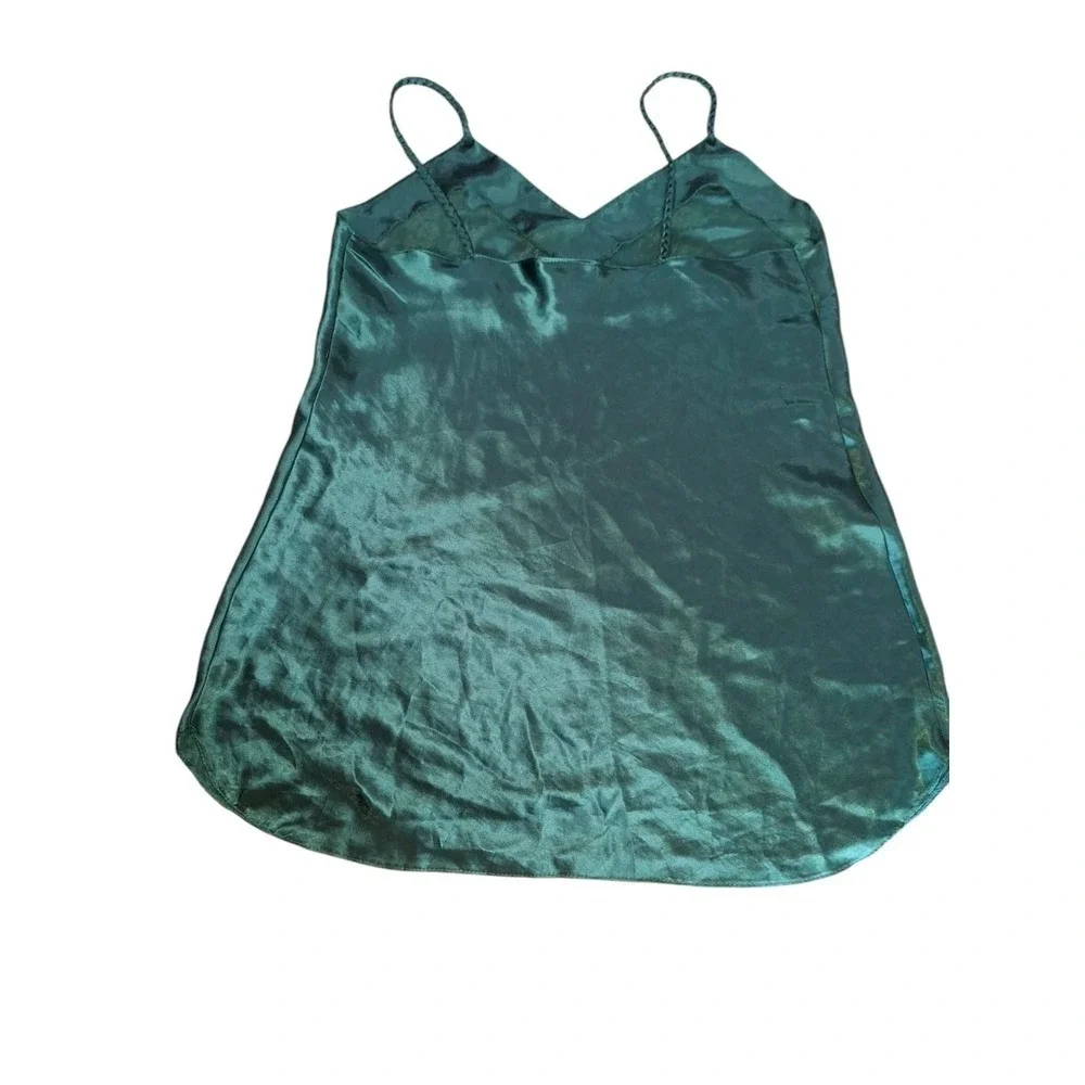 Vintage Beth Michaels Silky Satin Green Chemise Babydoll JC Penney Lingerie Sz L